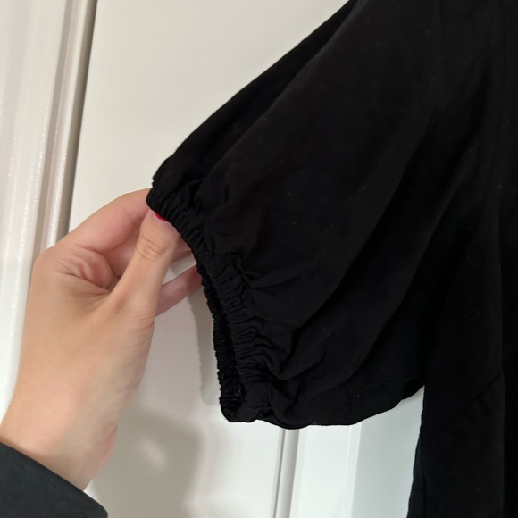 Heatherly‎ Anastasia Tie Front Lace Up Detail Cropped Blouse Black Size Small - Picture 3 of 5